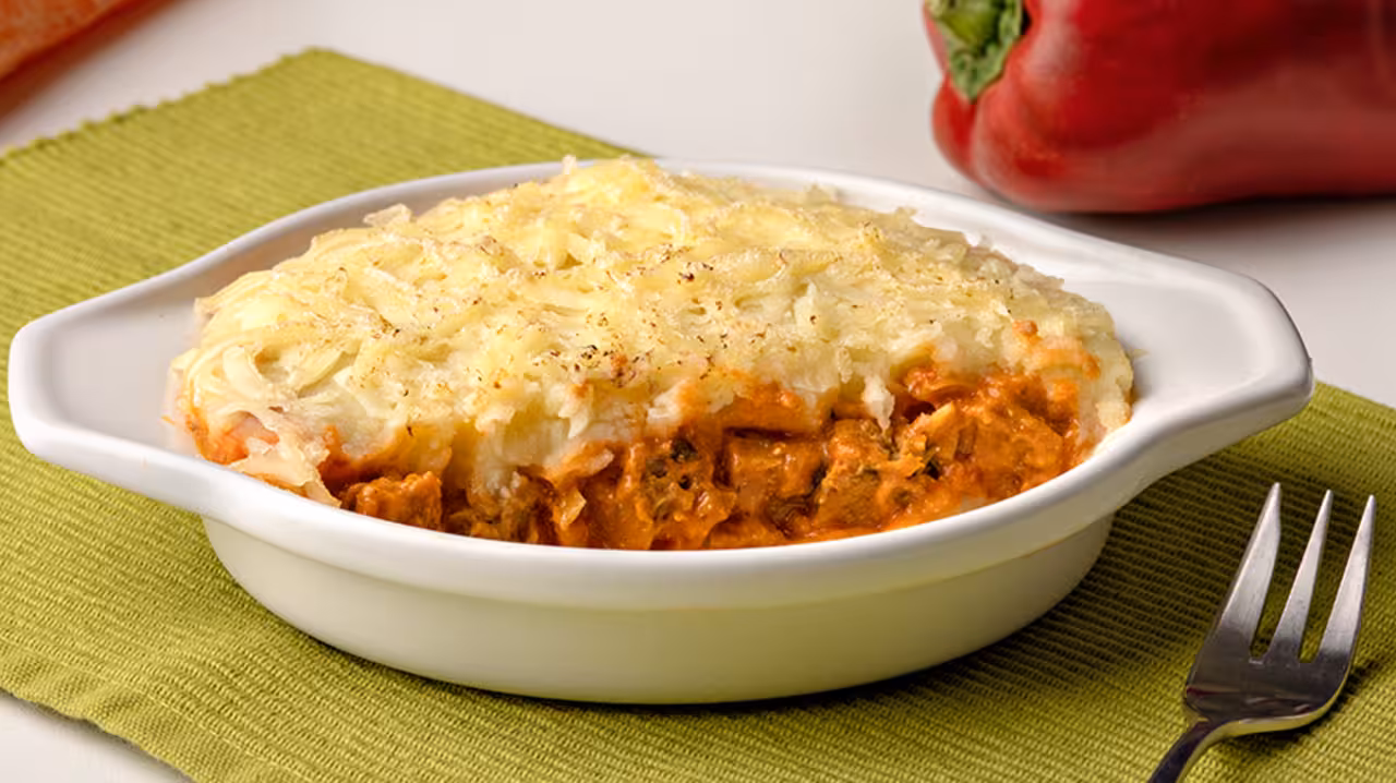 Pastel de boloñesa vegana