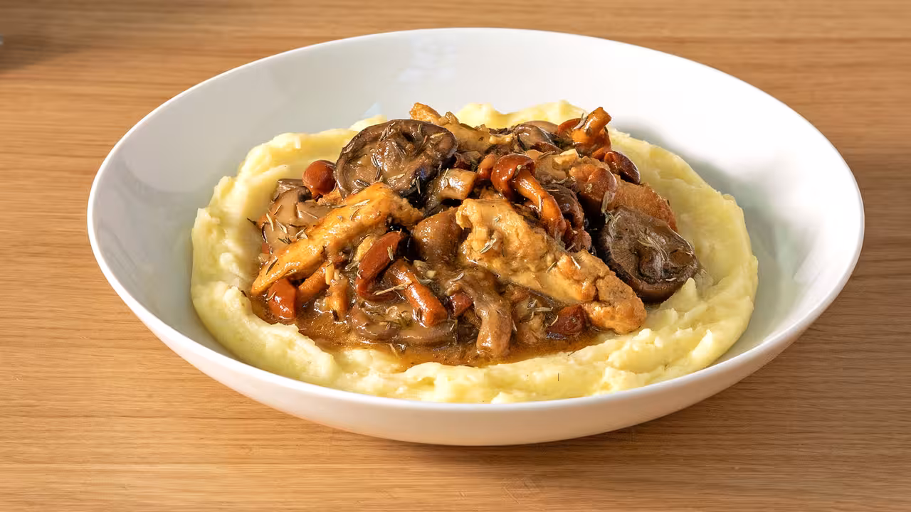 Tiras vegetarianas con setas