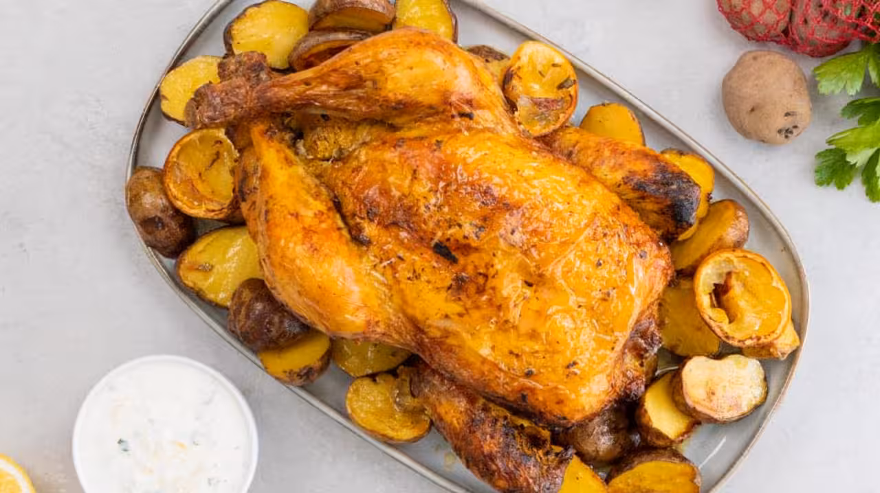 Pollo al horno marinado en yogur