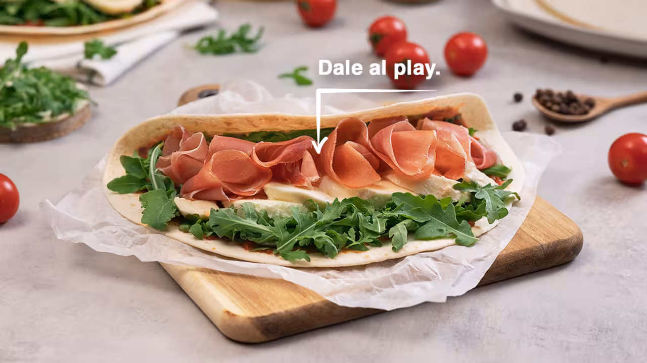 Piadina italiana de jamón