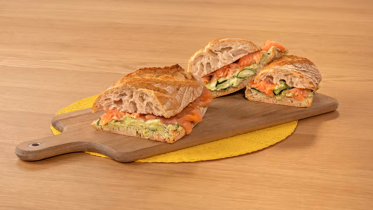 Bocadillo de salmón con Quark