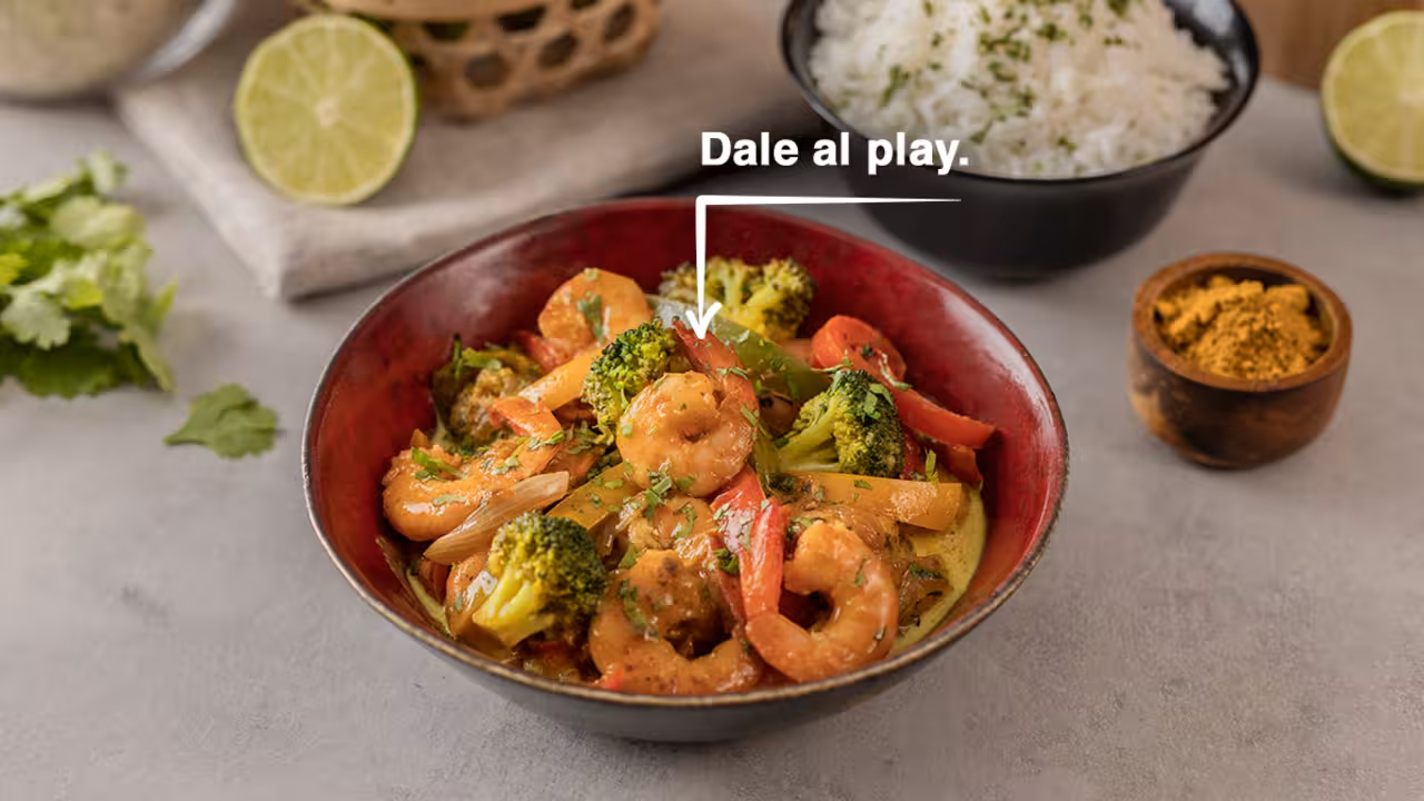 Langostinos al curry