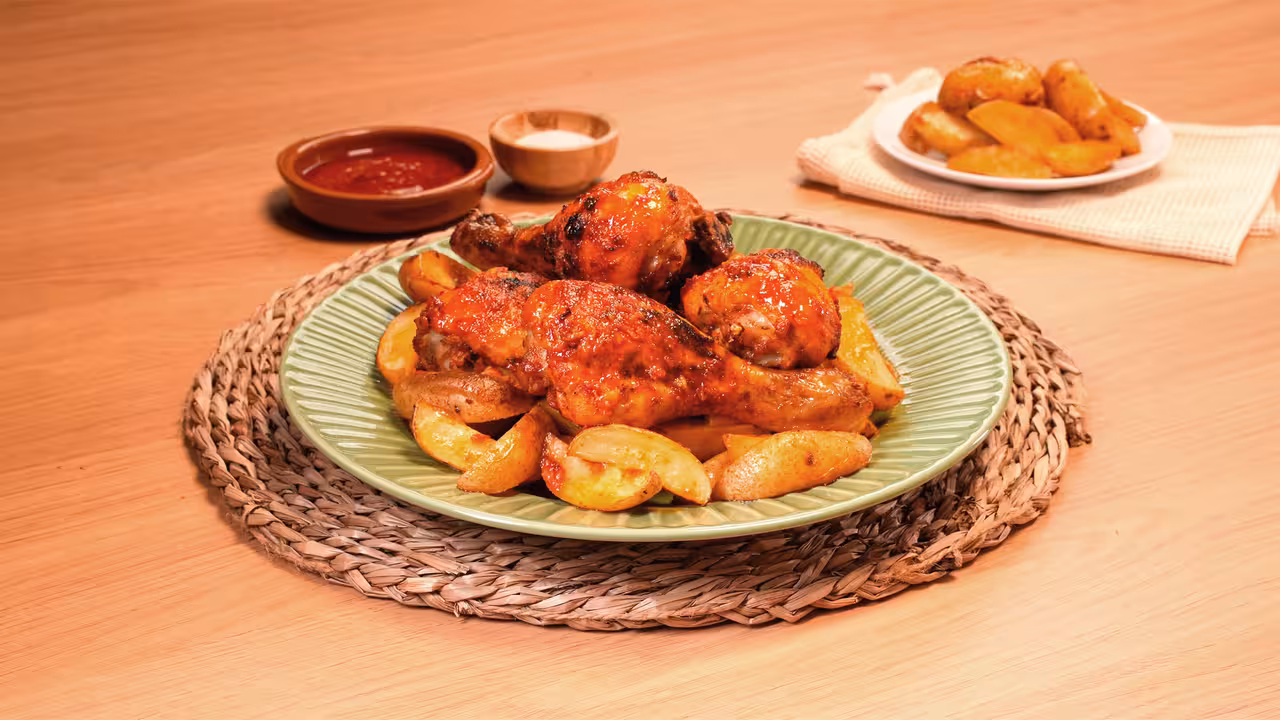 Jamoncitos de pollo con mojo rojo