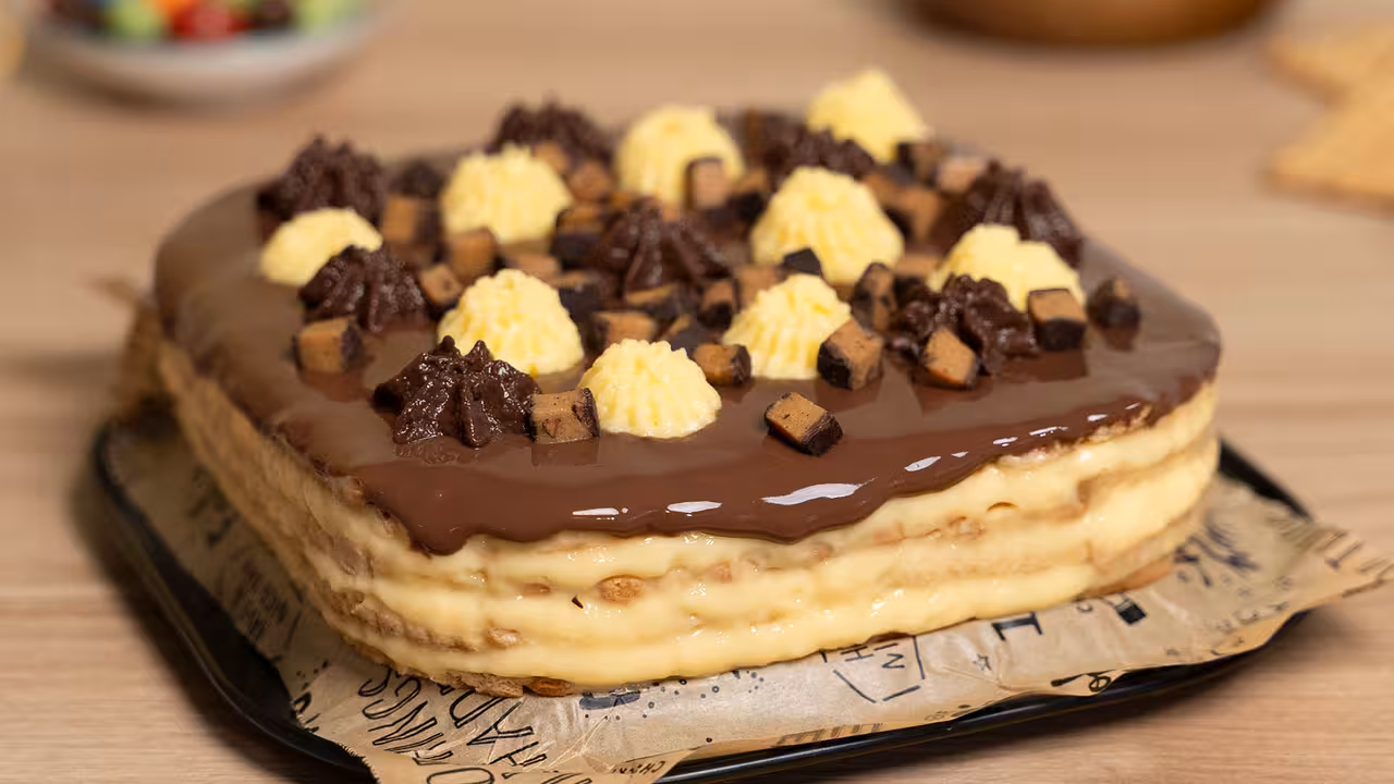 Tarta de galletas proteica
