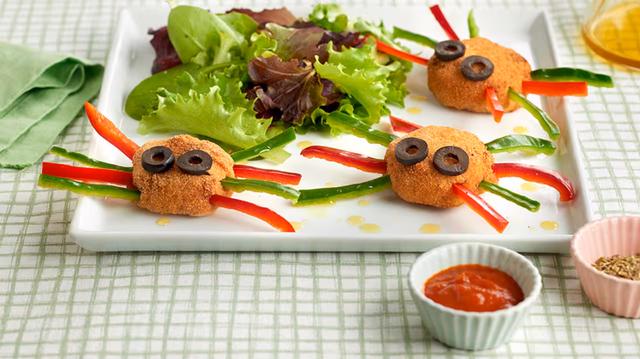 Bolitas de atún con forma de araña