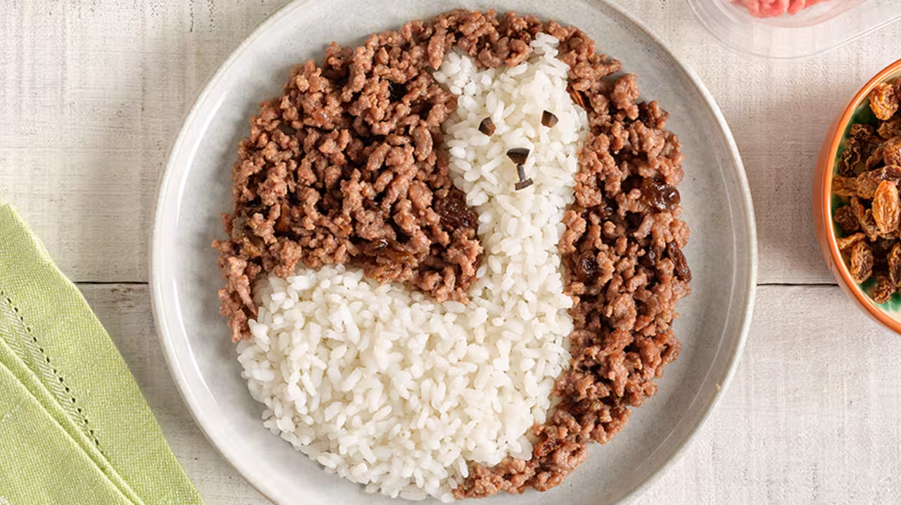 Carne picada con arroz