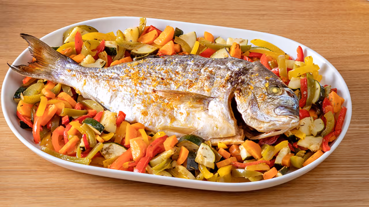 Dorada con verduras