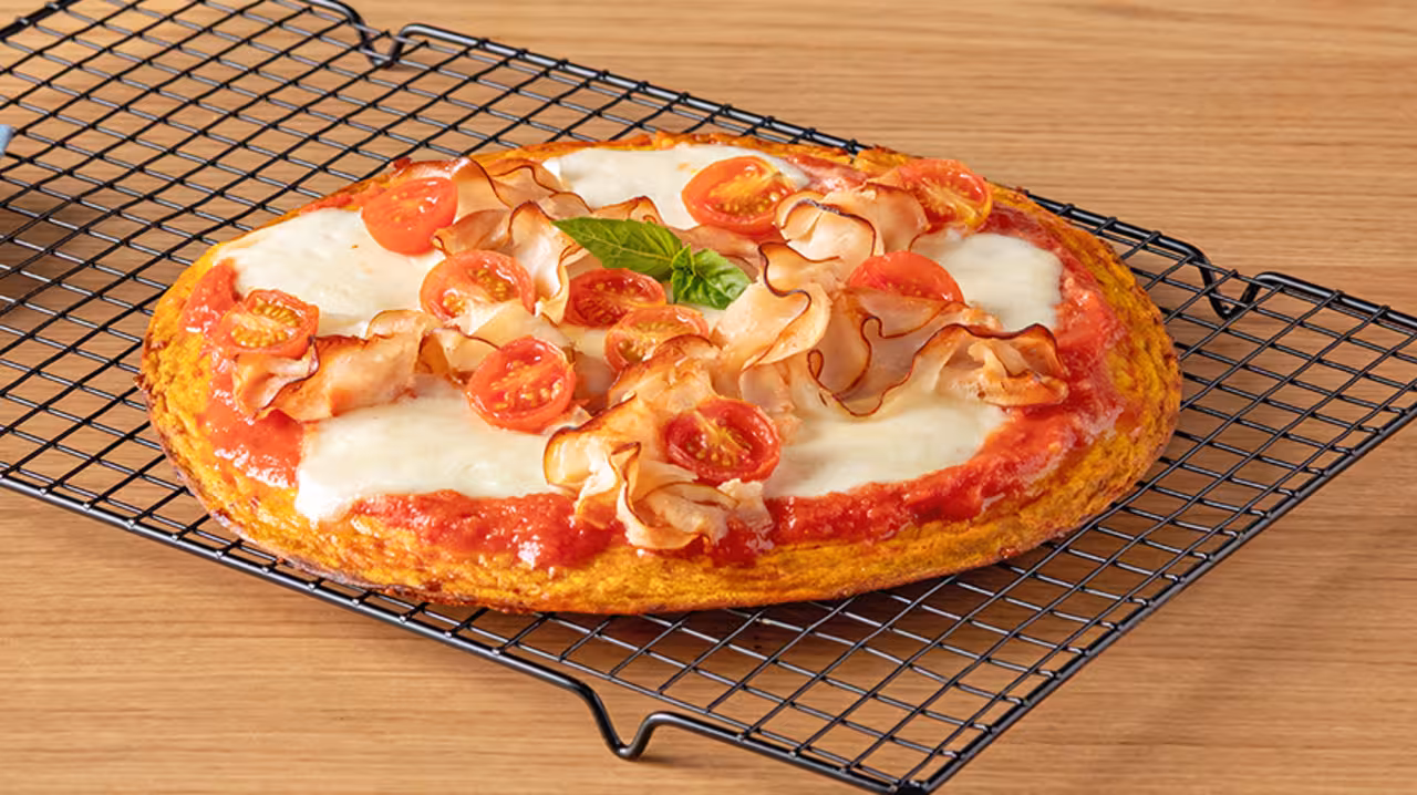 Pizza de calabaza con mozzarella