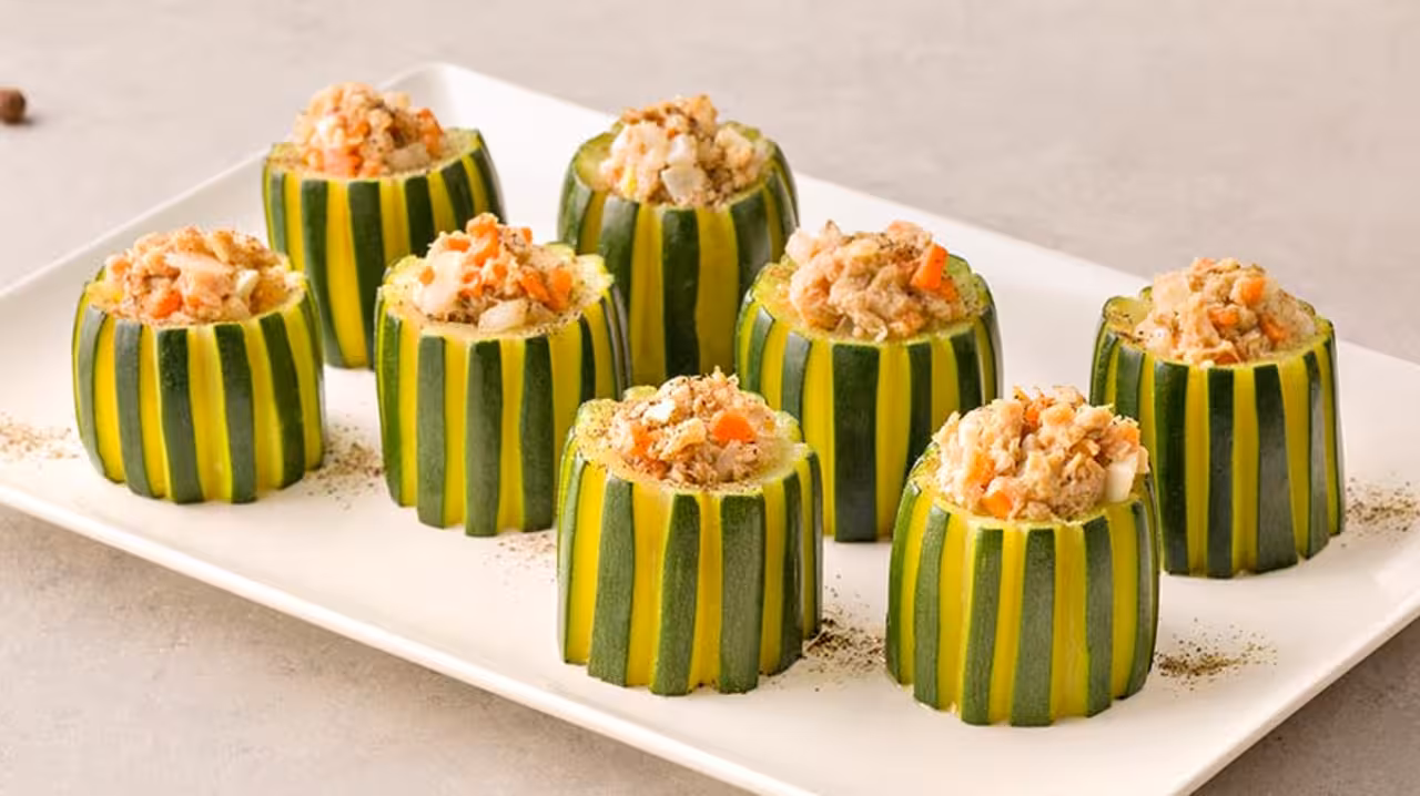 Tronquitos de calabacín rellenos