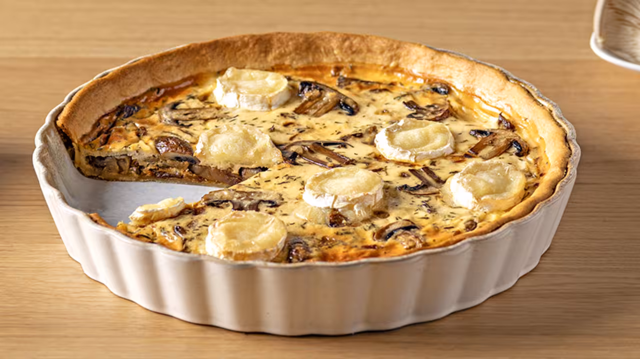 Quiche de setas y queso