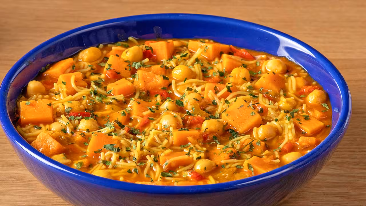 Estofado de garbanzos y boniato