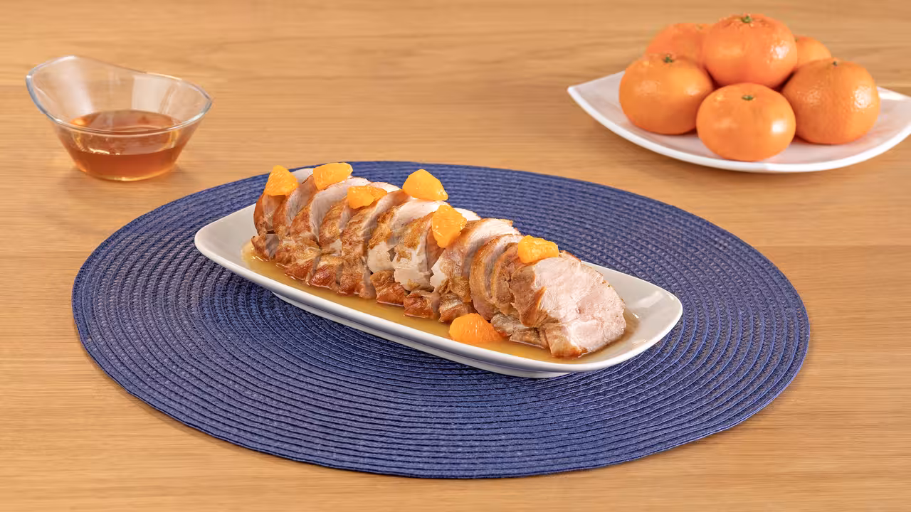 Cerdo al horno con salsa de mandarina