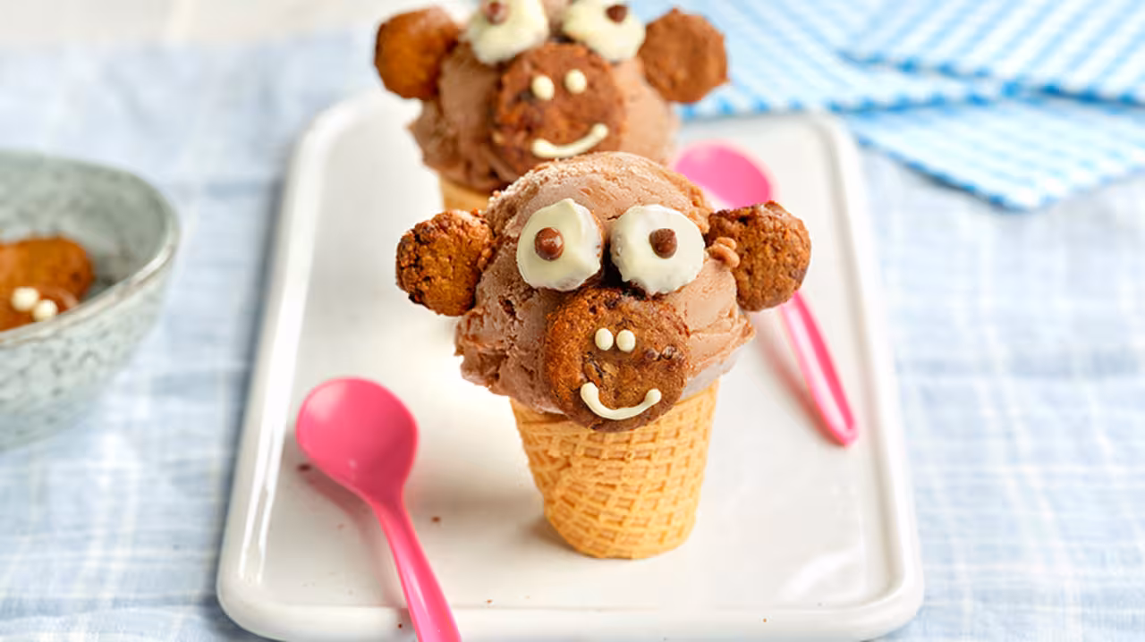 Helado casero de plátano y cacao