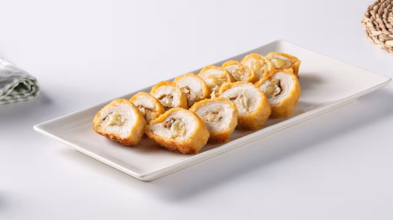 Rollitos de pollo, queso y jamón