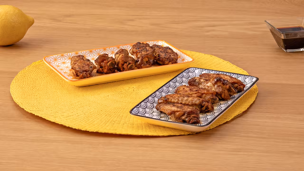 Alitas de pollo con salsa de soja y miel