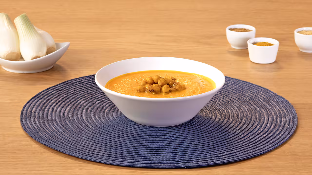 Crema de zanahoria y garbanzos