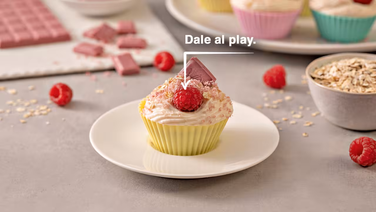 Cupcakes de frambuesa y plátano