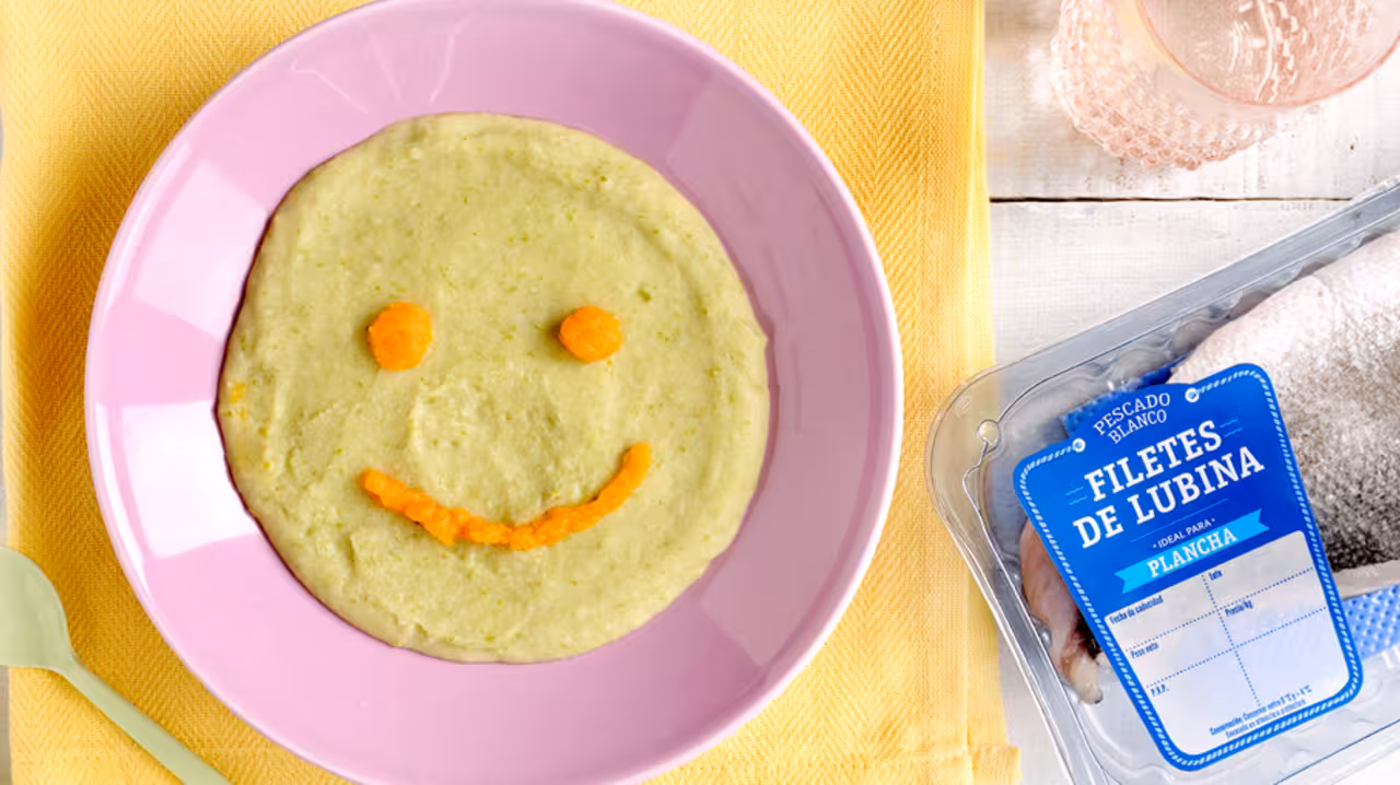 Puré de lubina, patata y verduras