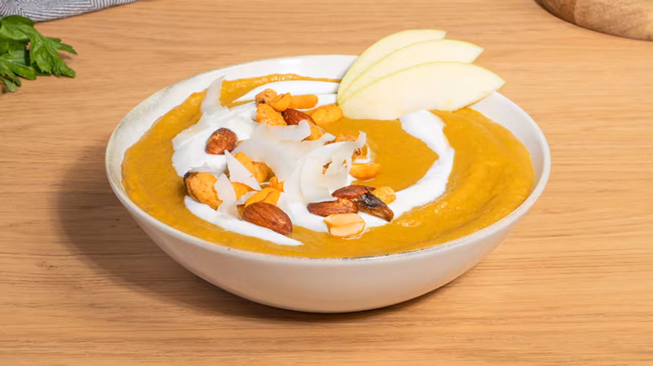 Crema de lentejas y manzana