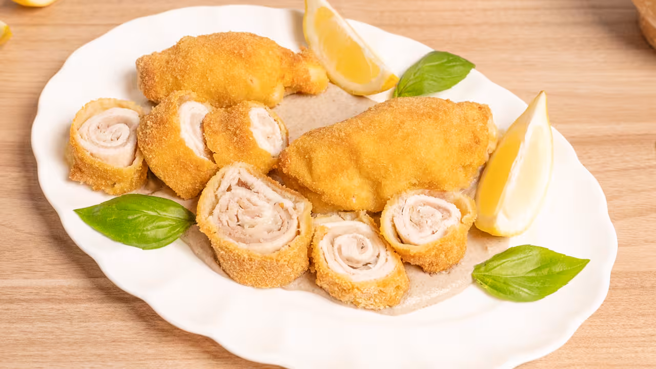 Cordon bleu de pollo con salsa de setas
