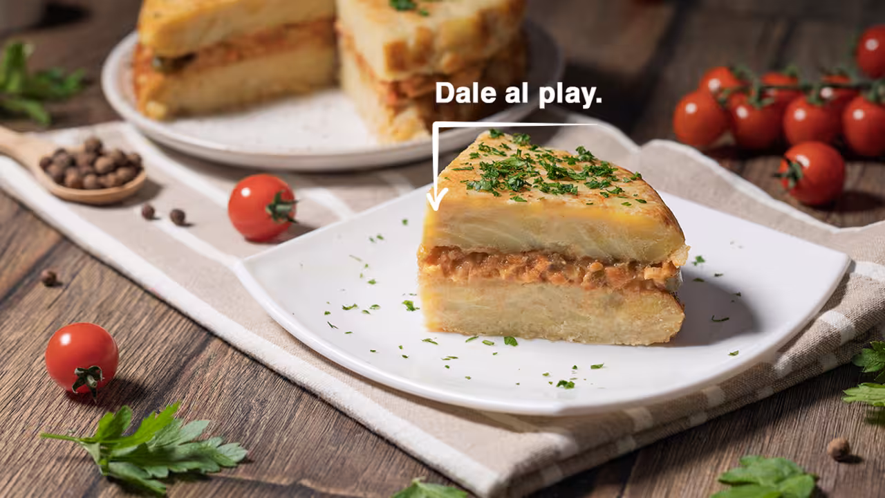 Tortilla de garbanzos con bechamel vegana