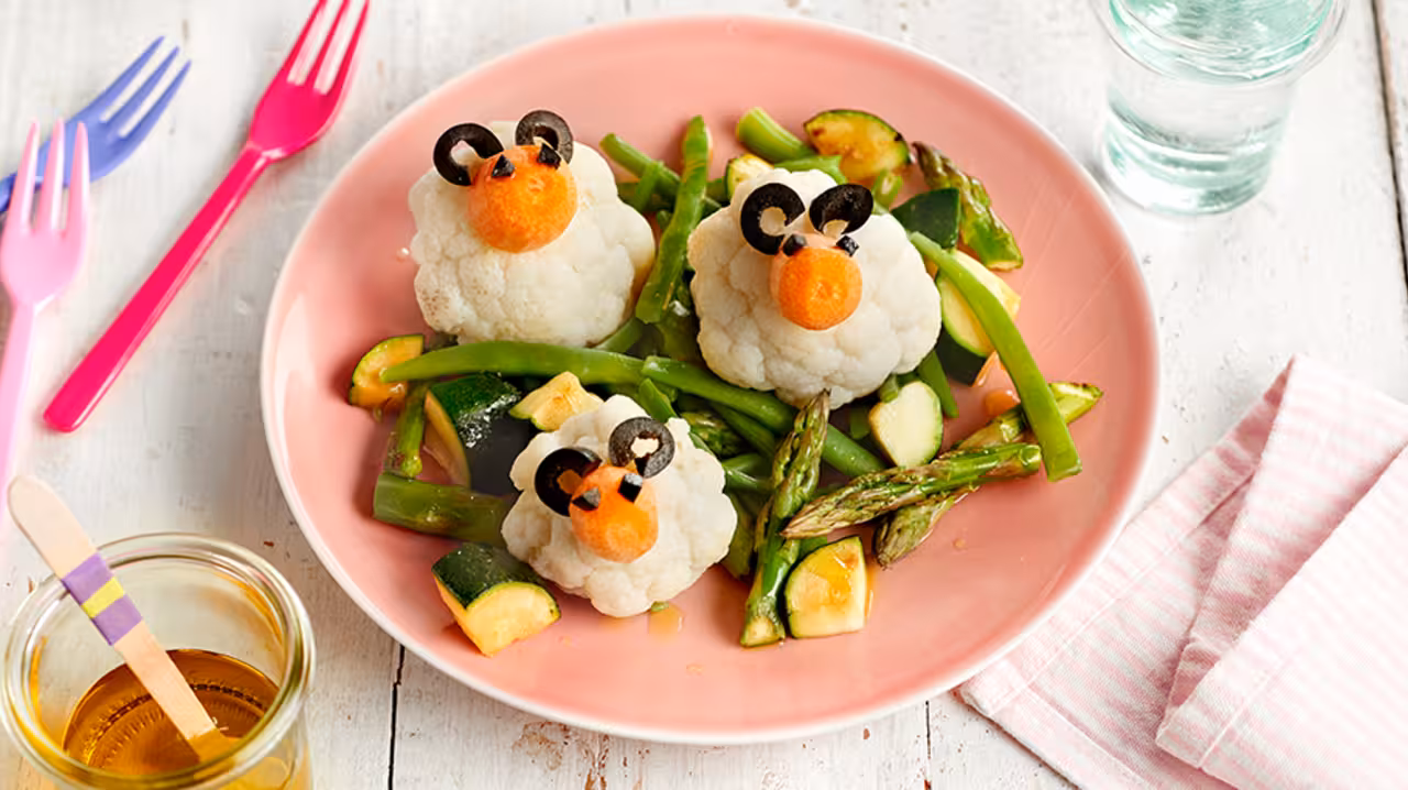 Coliflor hervida con verduras