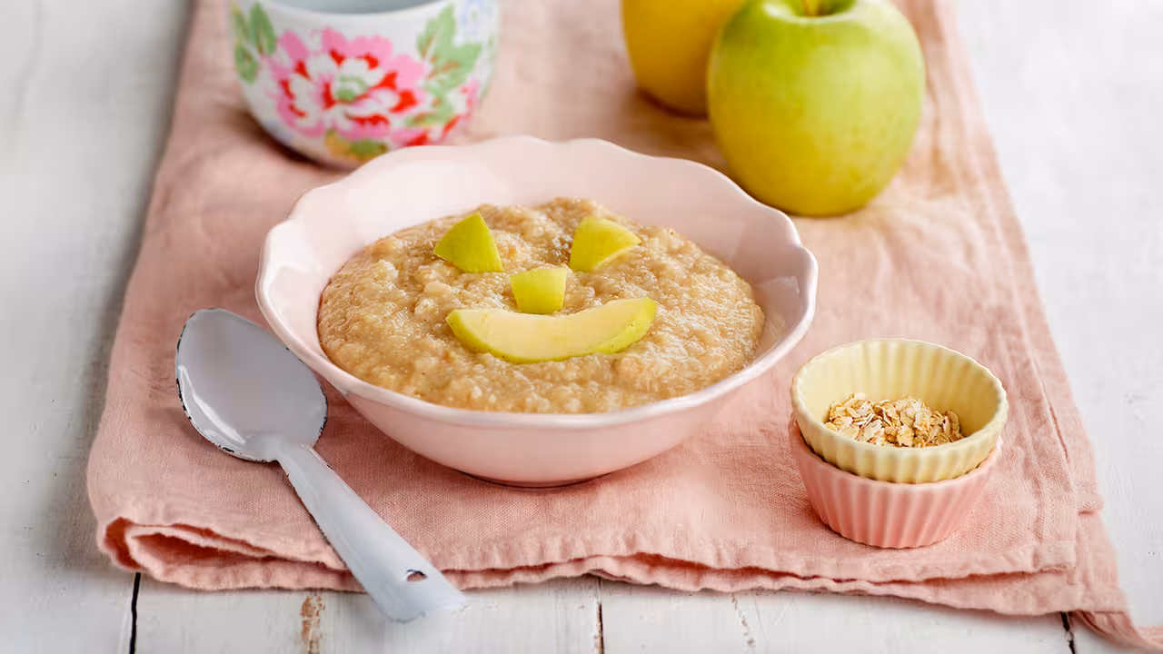 Papilla de avena y manzana