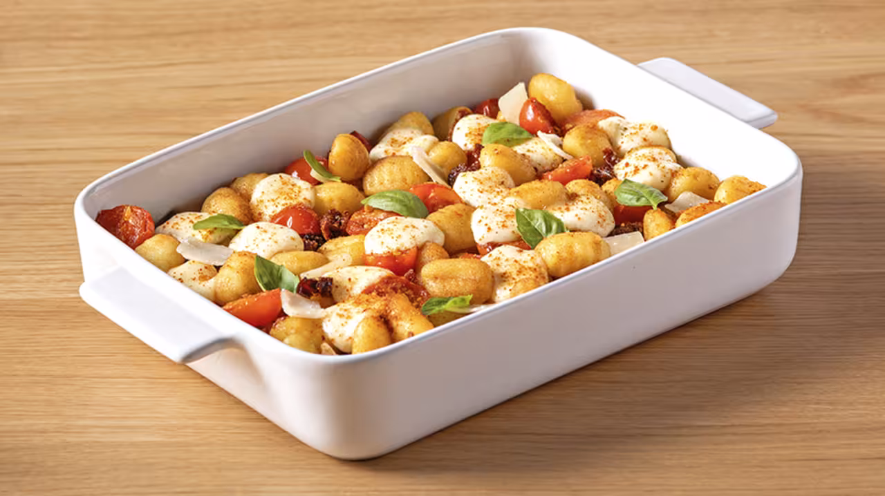 Ñoquis caprese al horno