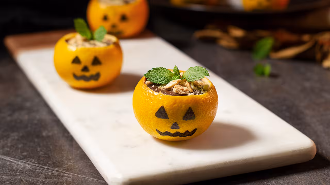 Natillas de chocolate de Halloween