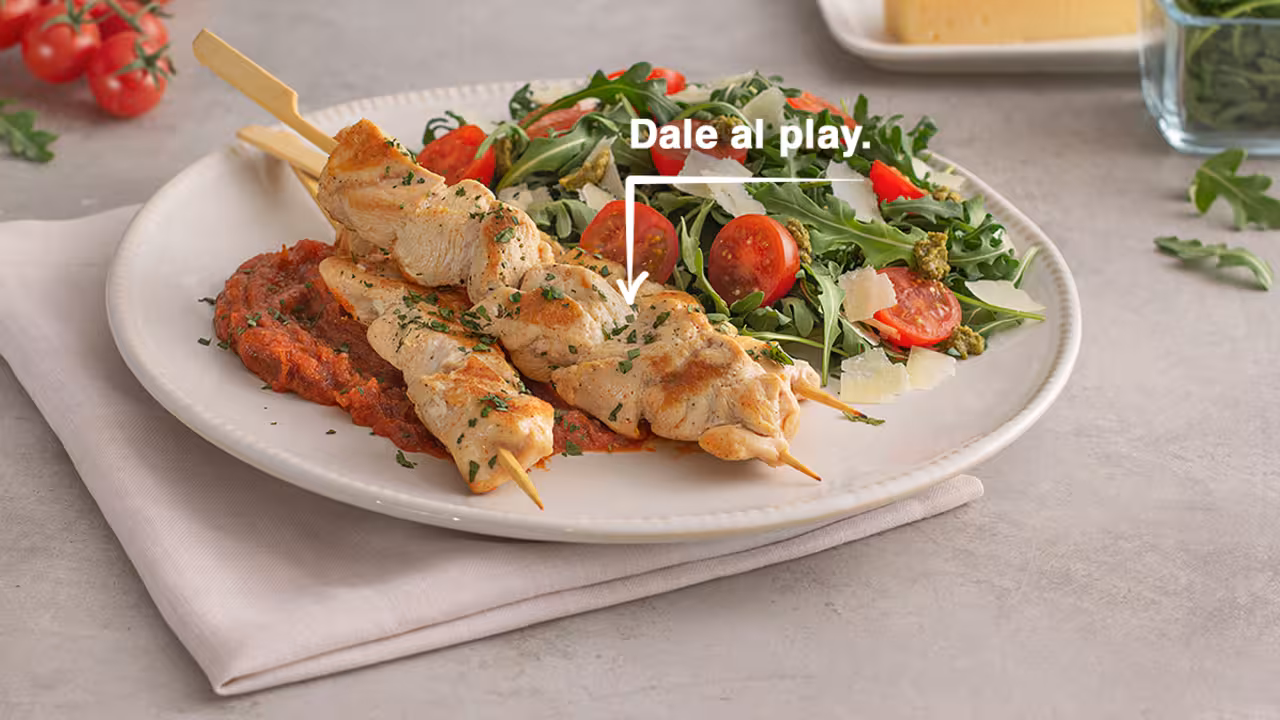 Pinchos con salsa BBQ