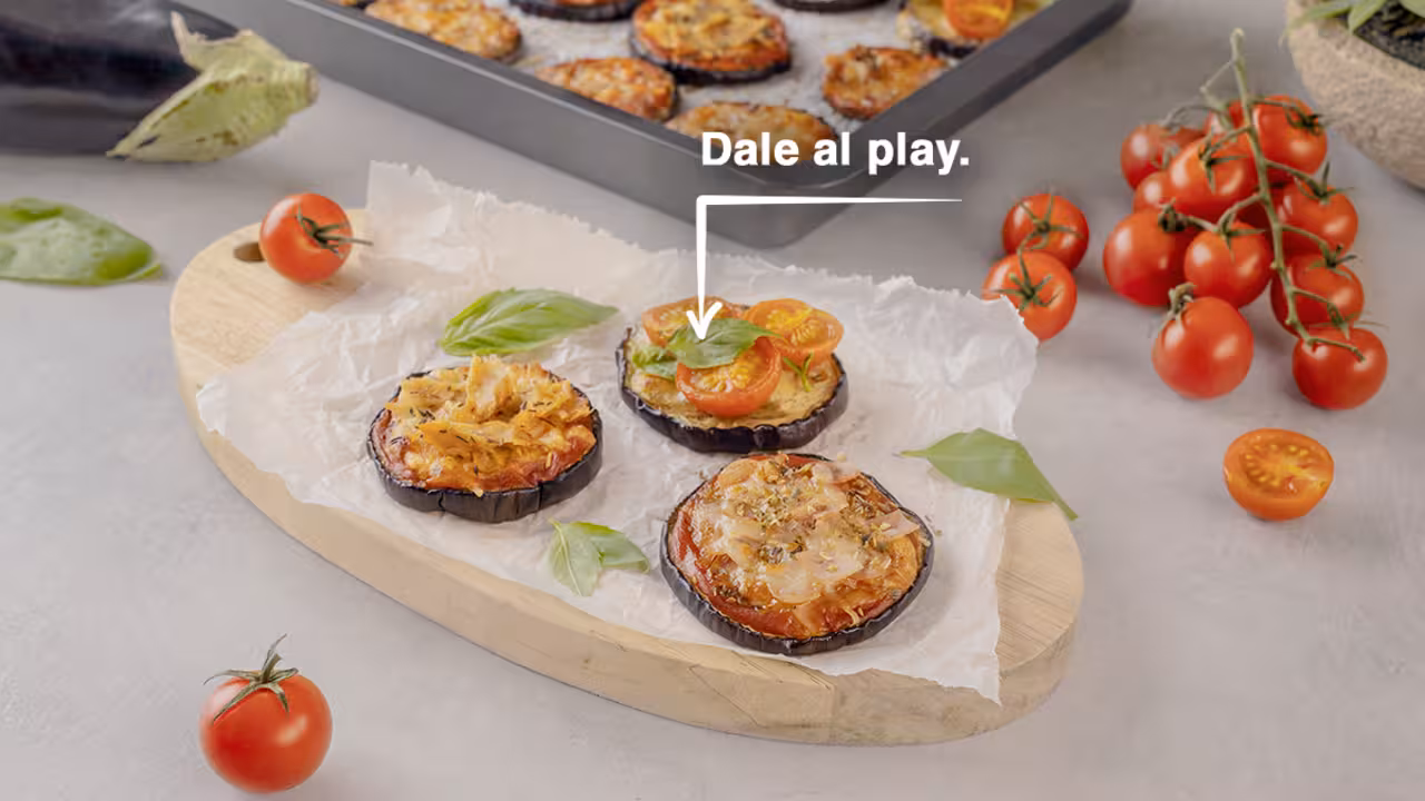 Mini pizzas de berenjena