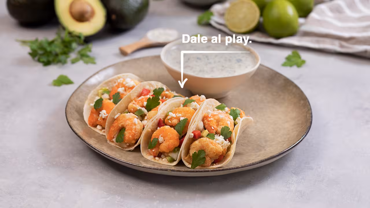Tacos de langostinos