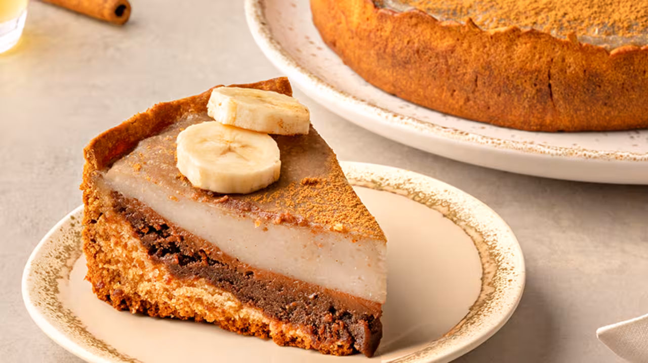 Tarta de plátano y chocolate