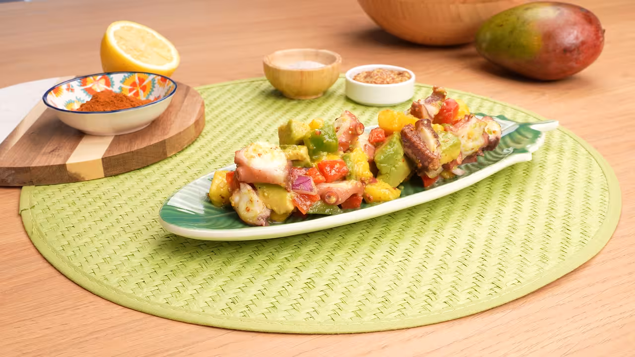 Salpicón de pulpo y manga