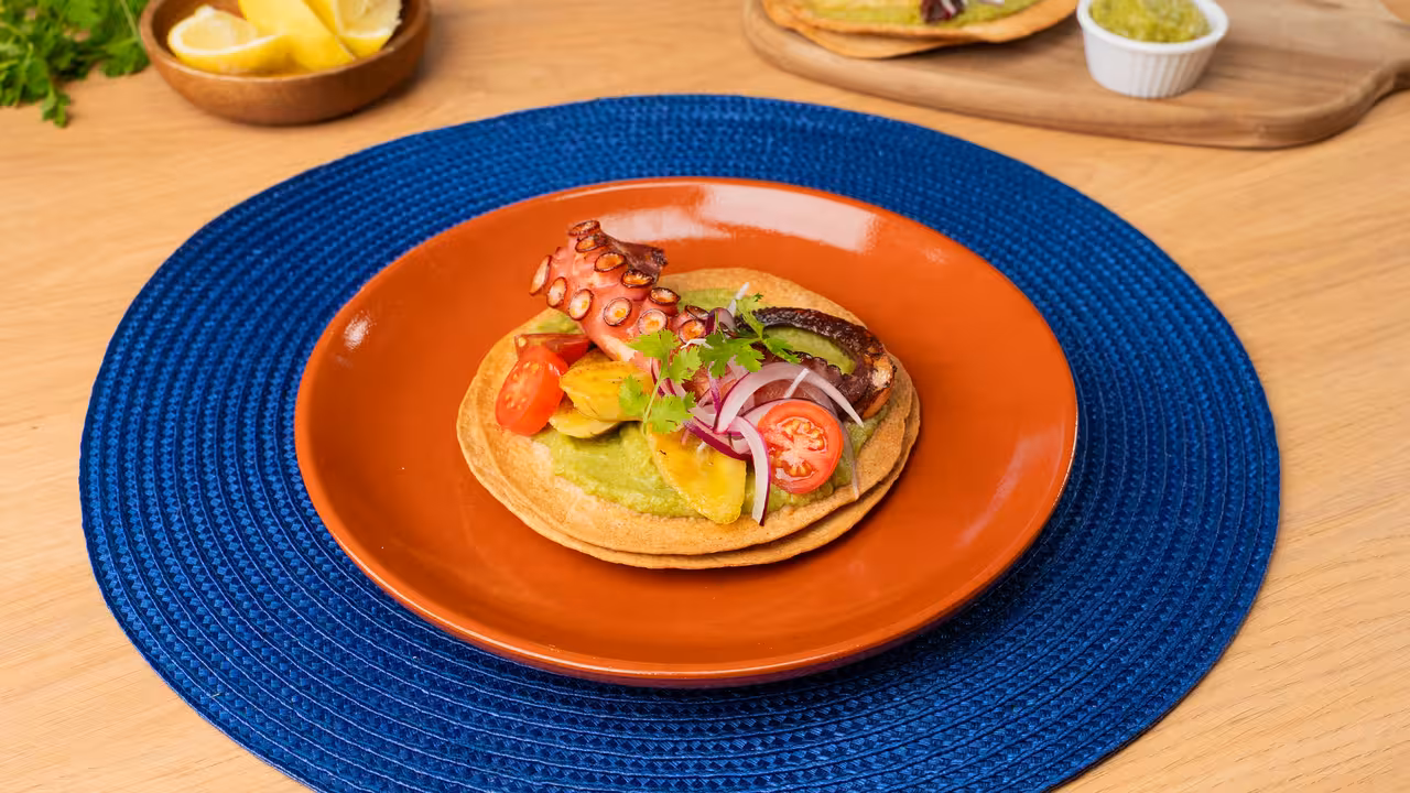 Tortillas crujientes de pulpo