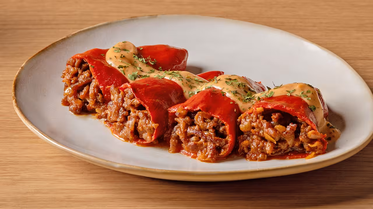 Pimientos rellenos de carne
