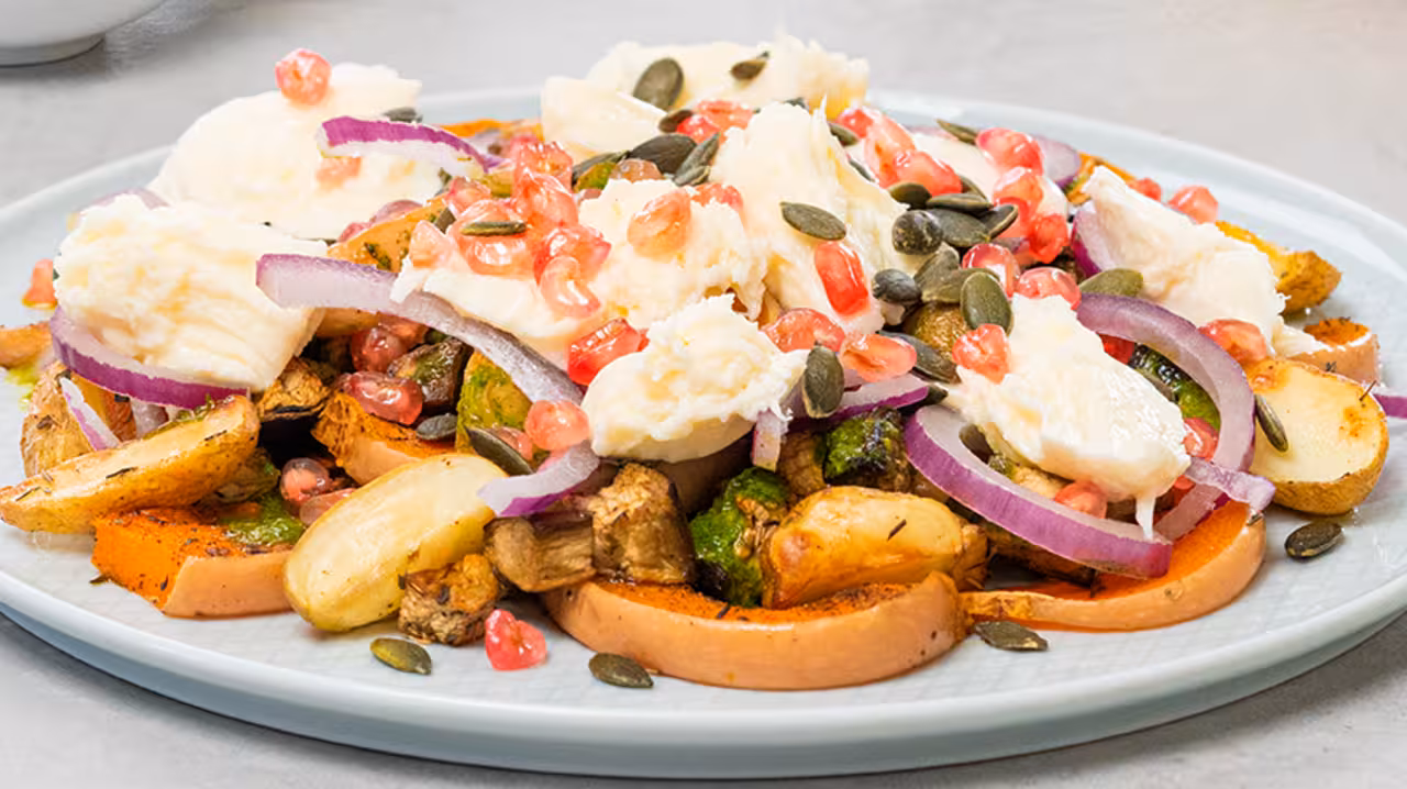 Ensalada templada con mozzarella
