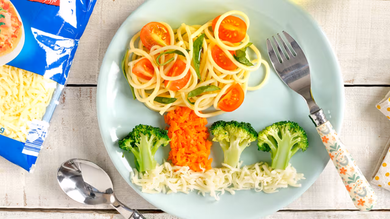 Ensalada fresquita de espaguetis con verduras