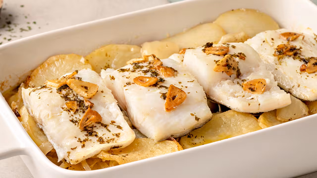 Bacalao al horno con patatas