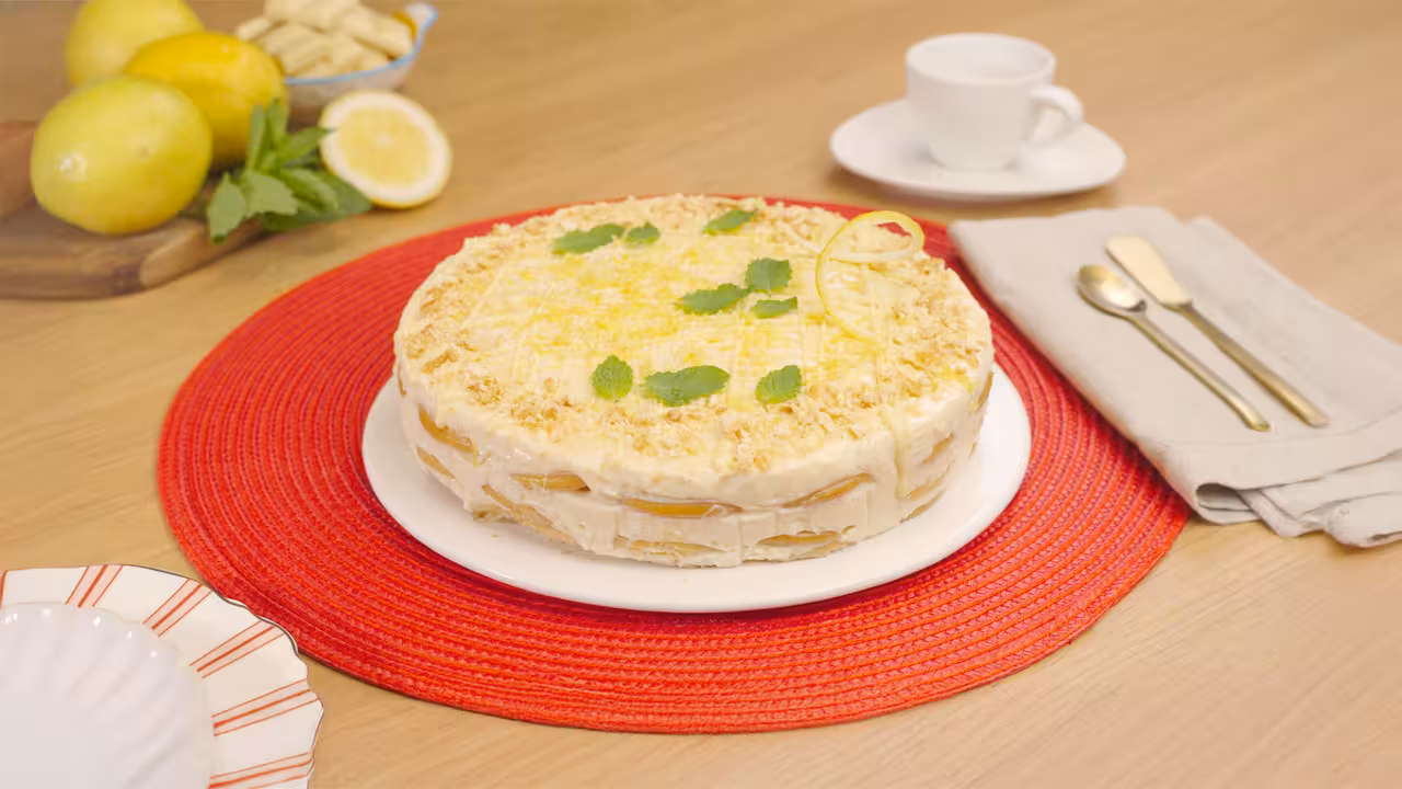 Tarta de galletas y limón