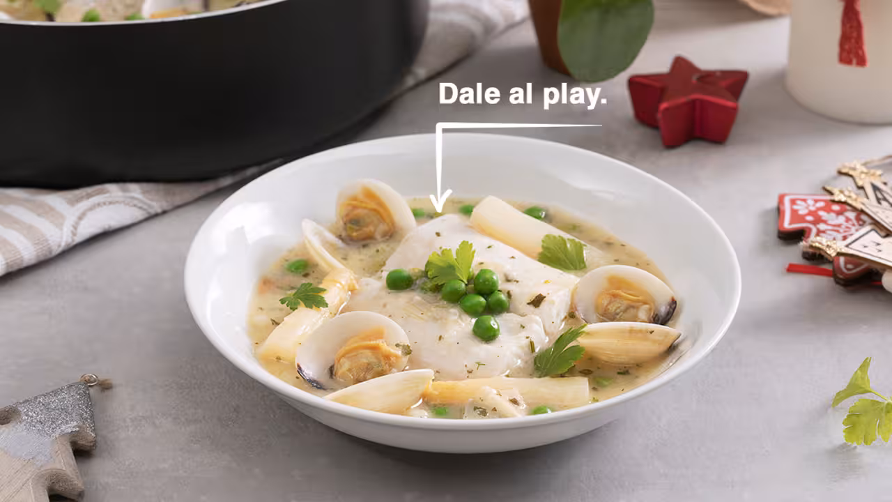 Merluza en salsa verde para Navidad