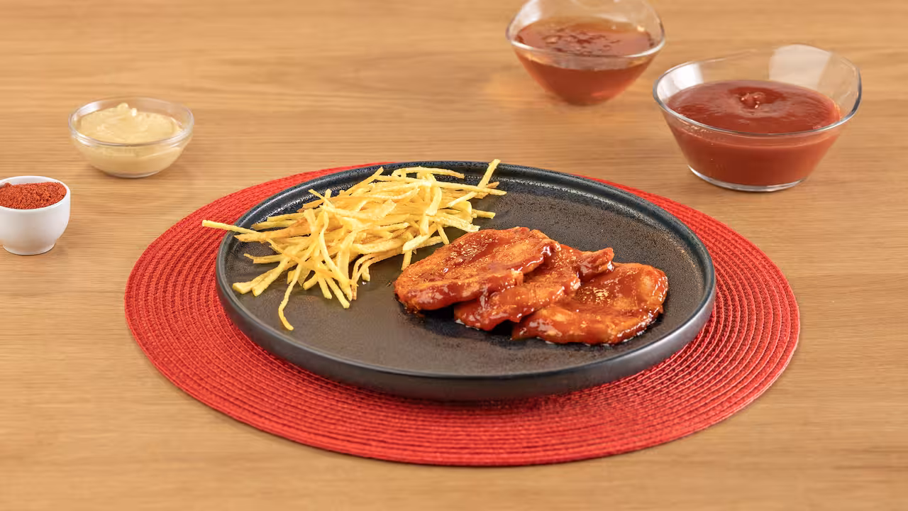 Lomo de cerdo en salsa BBQ