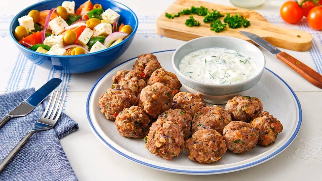Greckie pulpeciki z sosem tzatziki