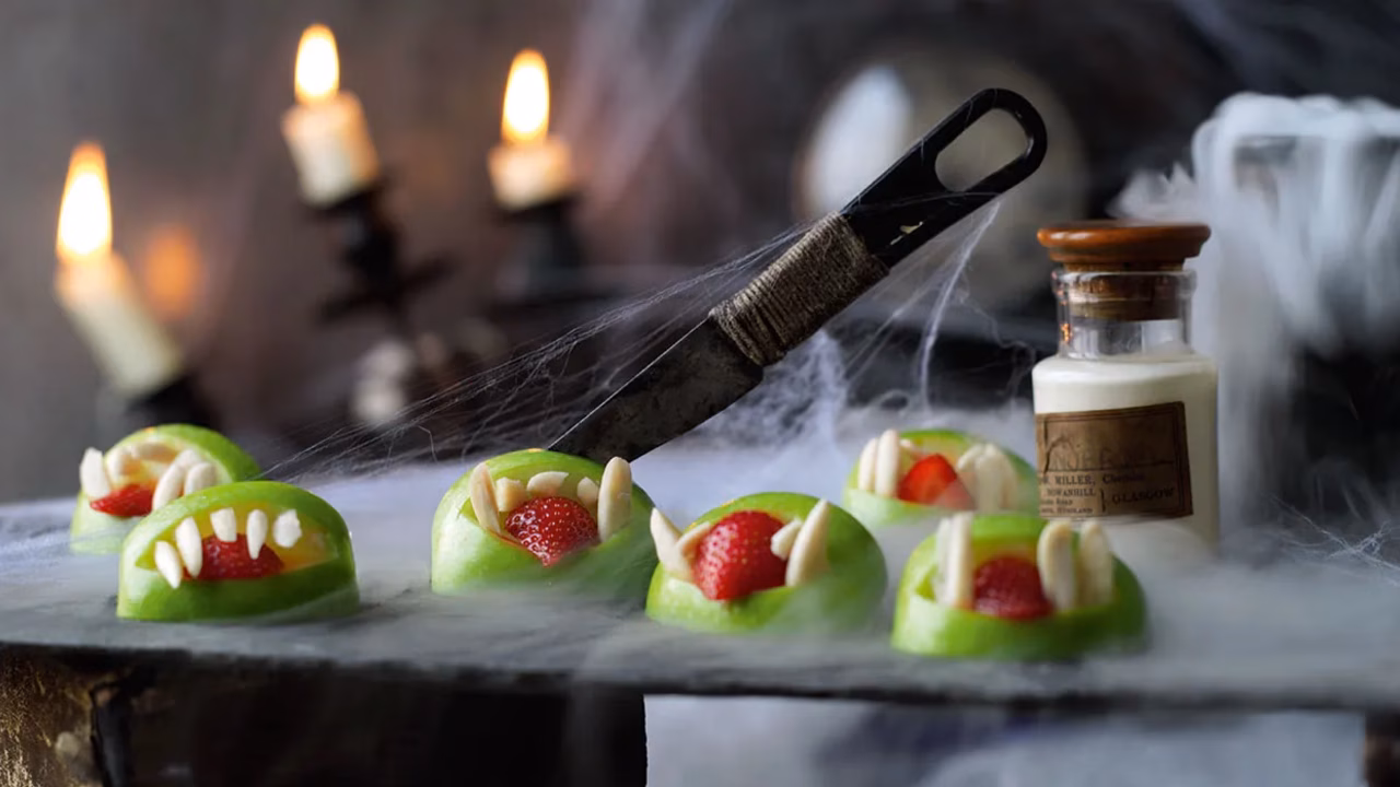 Halloweenowa przekąska z jabłek