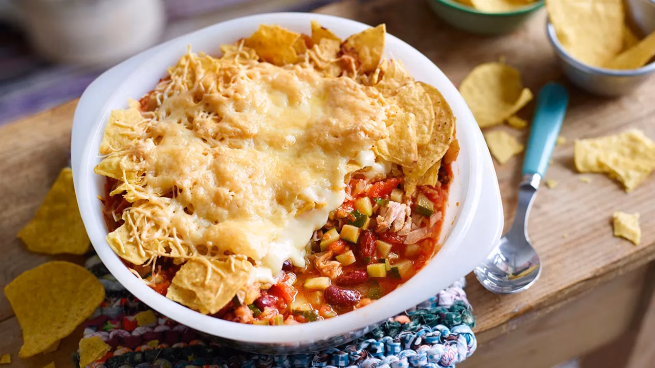 Zapiekanka z tuńczykiem w panierce z nachosów
