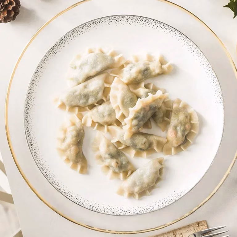 Pierogi ze szpinakiem i krewetkami