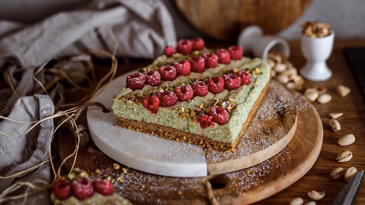 Mazurek z kremem pistacjowym
