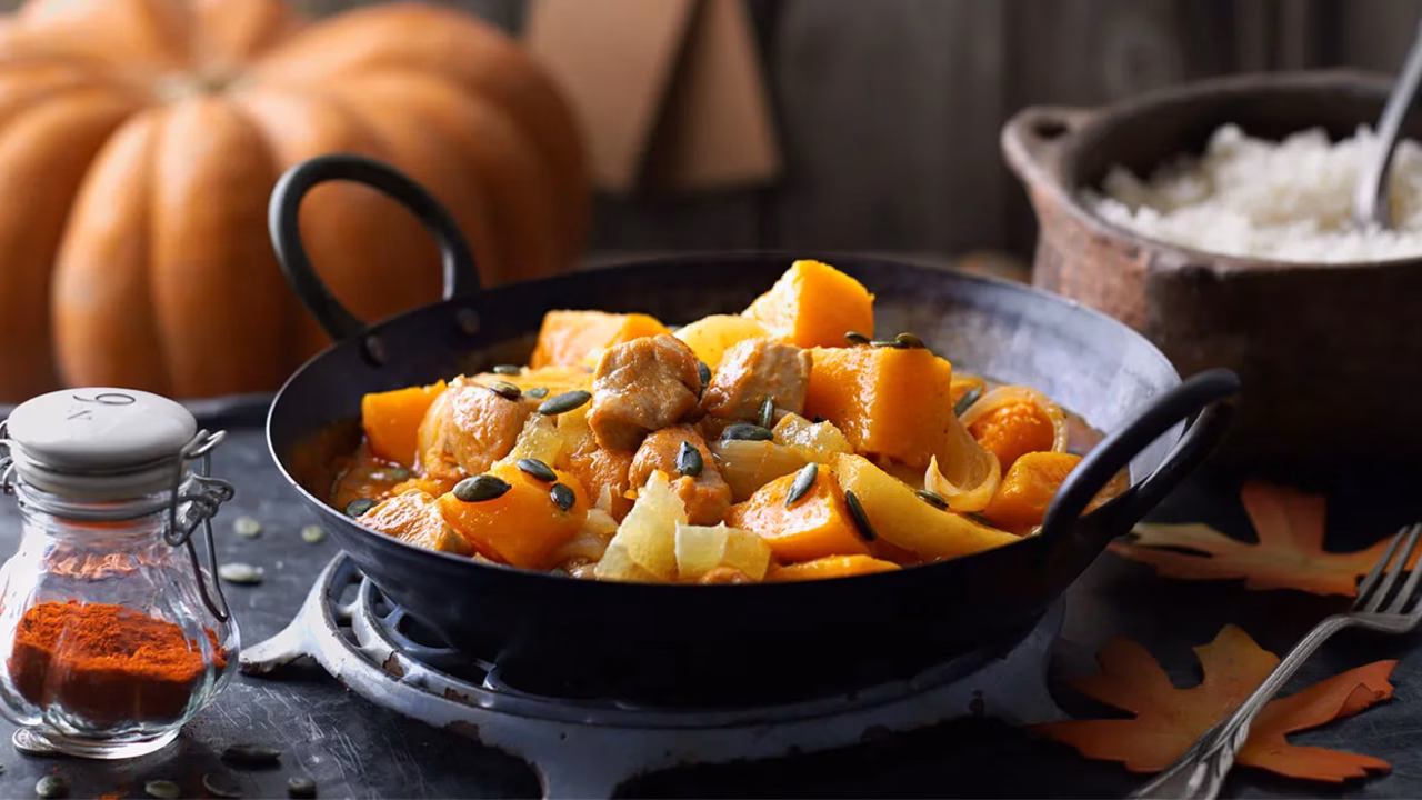 Tajine dyniowy z indykiem i jabłkiem