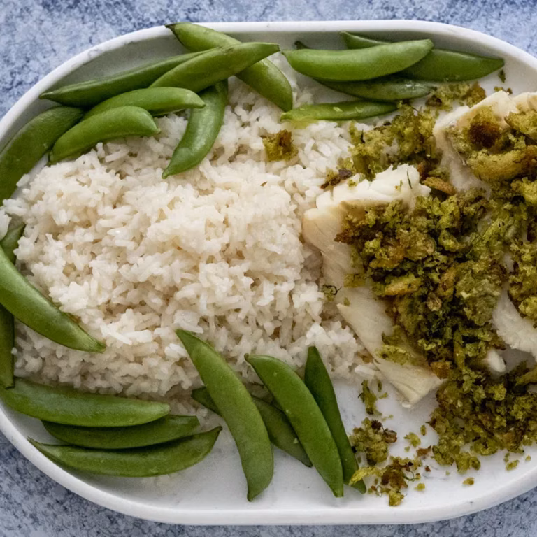 Ryba pod kruszonką na parze