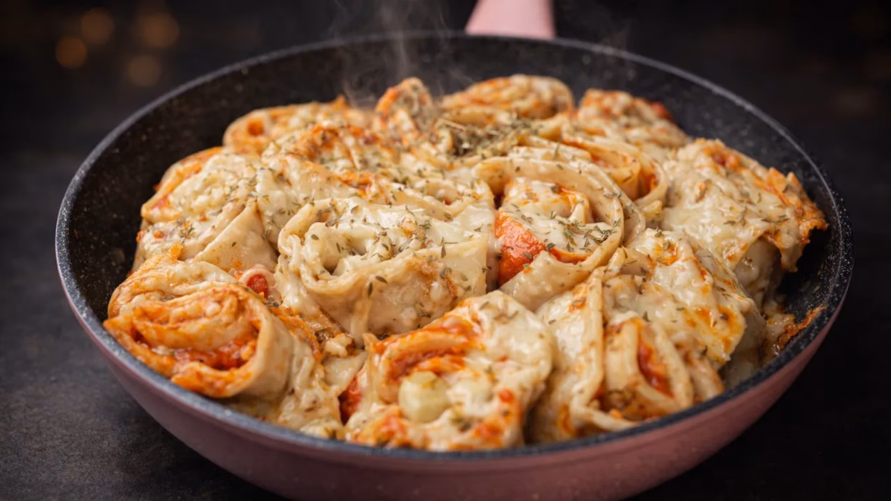 Zapiekanka z tortilli z salami i mozzarellą